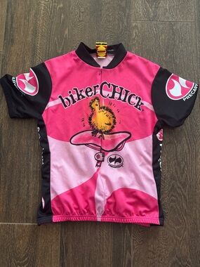 WORLD JERSEYS CYCLING JERSEY - WOMEN'S LARGE - BIKER CHICK - PINK